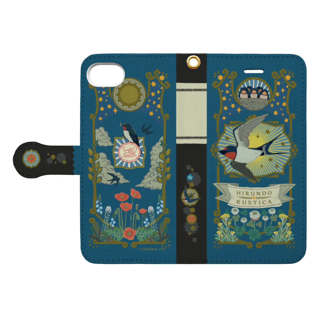 iPhone-6-6S-7-8)空飛ぶツバメケース / 澄ノしお ( suminosio )の手帳