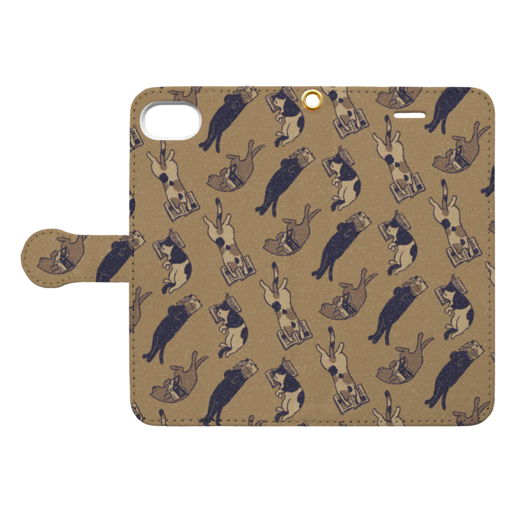 123izmの眠り猫BOOKS Book-Style Smartphone Case:Opened (outside)
