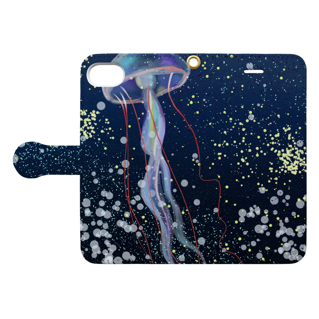 ツキシルベのクラゲシアが生息する海 Book-Style Smartphone Case:Opened (outside)