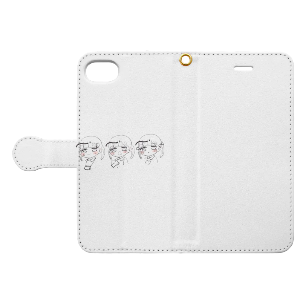 もぐらっこの女の子のためのスマホケース Book-Style Smartphone Case:Opened (outside)