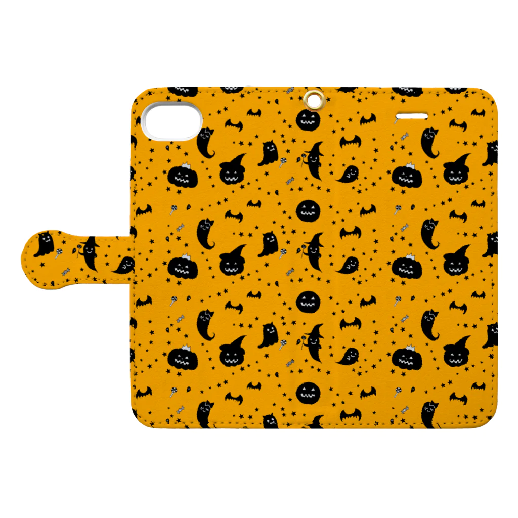 Je te veuxのおばけパレード オレンジ Book-Style Smartphone Case:Opened (outside)