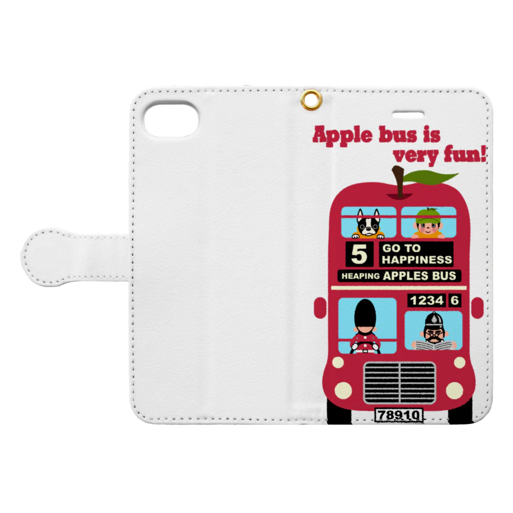 キッズモード某のアップルバス Book-Style Smartphone Case:Opened (outside)
