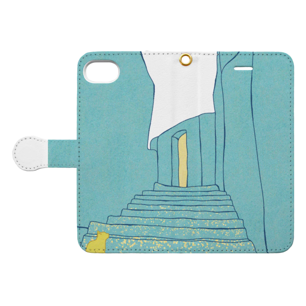 ねこや Ryoko -猫屋 りょうこ-のねこ　目指す景色 Book-Style Smartphone Case:Opened (outside)
