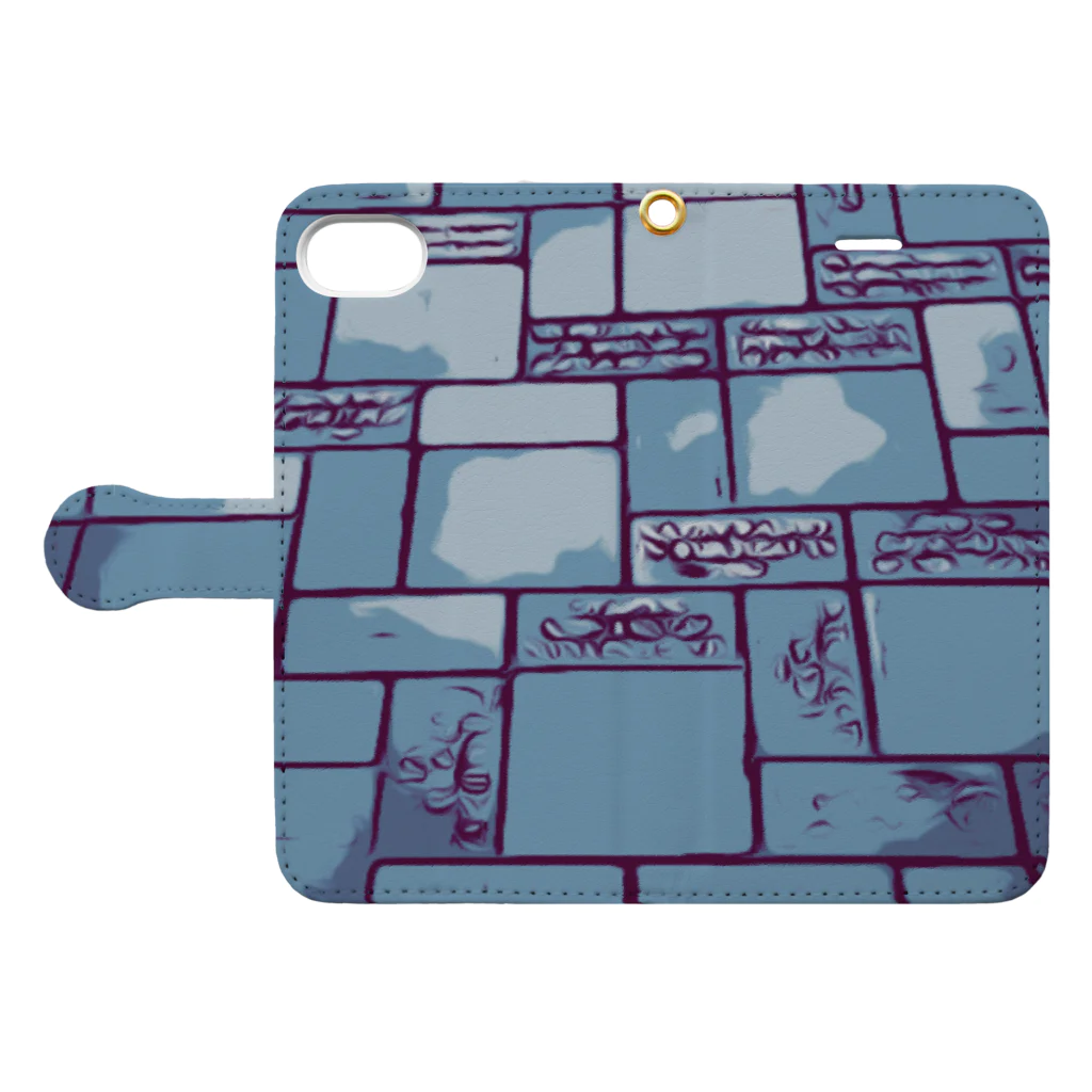 わらしゃんどの舗道 Book-Style Smartphone Case:Opened (outside)