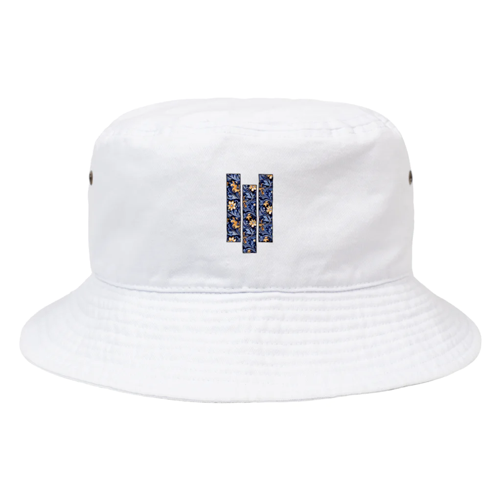 bocahpagi_ボチャパギの青い花柄のバティック Bucket Hat