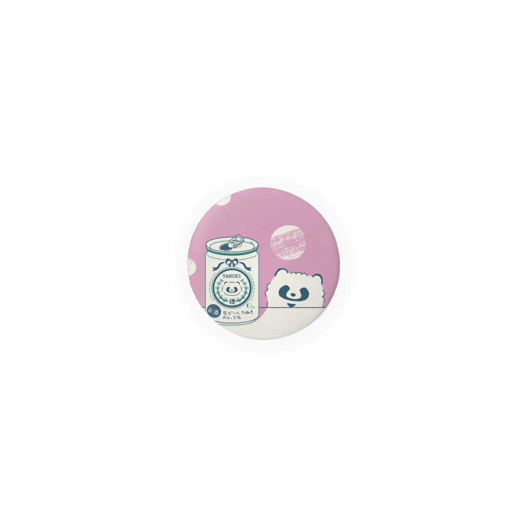 ジーナショップ(たぬき多め)のたぬきと生ビール Tin Badge