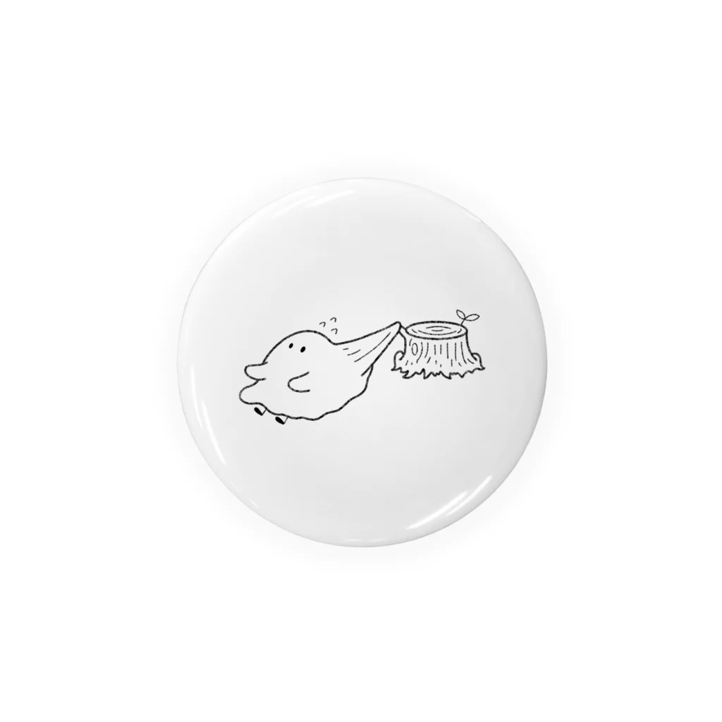 ひよこのゆきちのあわわおばけ ( 線のみ ) Tin Badge