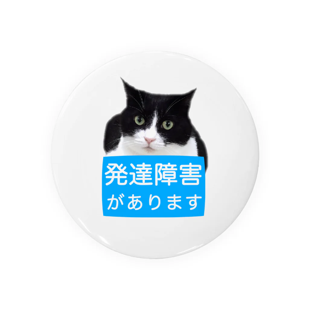 ドライ2のハチワレ猫　発達障害があります Tin Badge
