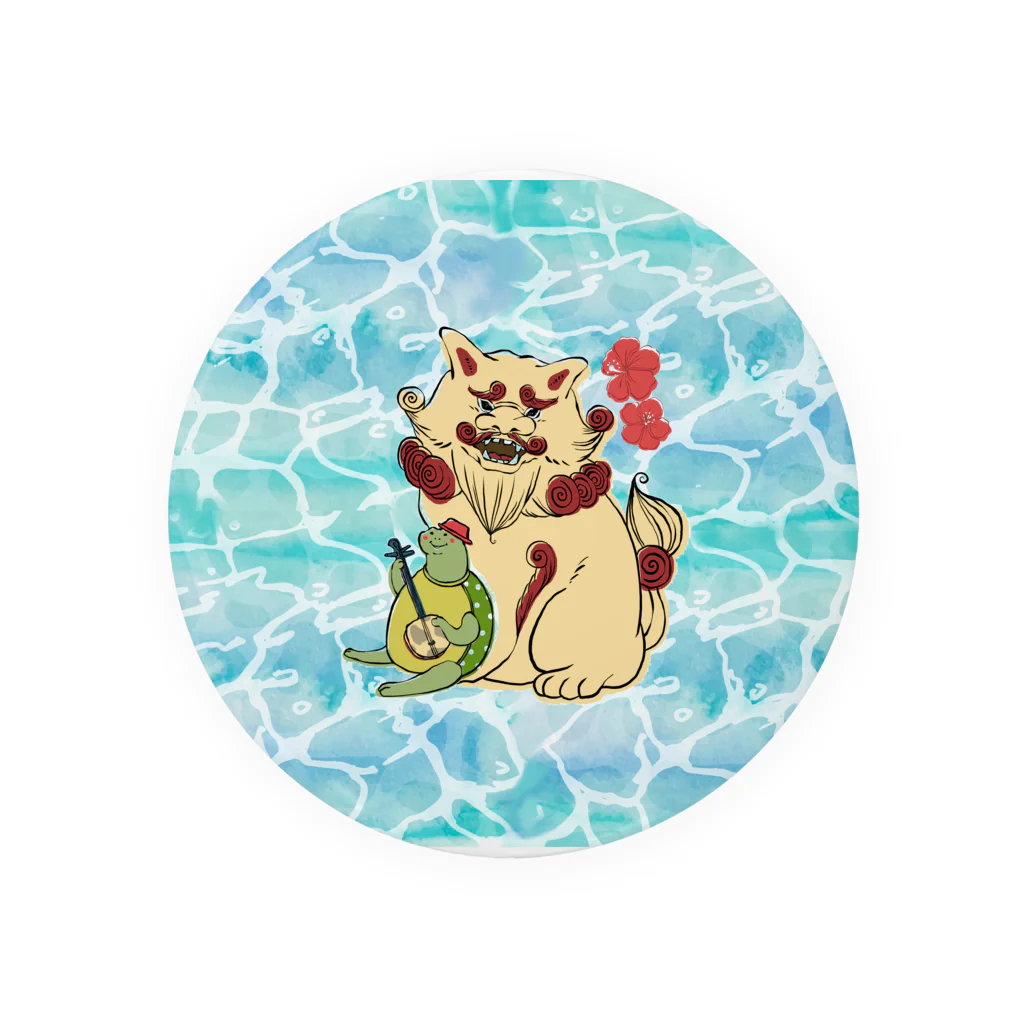 まるろう商店のみなものまるろう君とシーサー Tin Badge