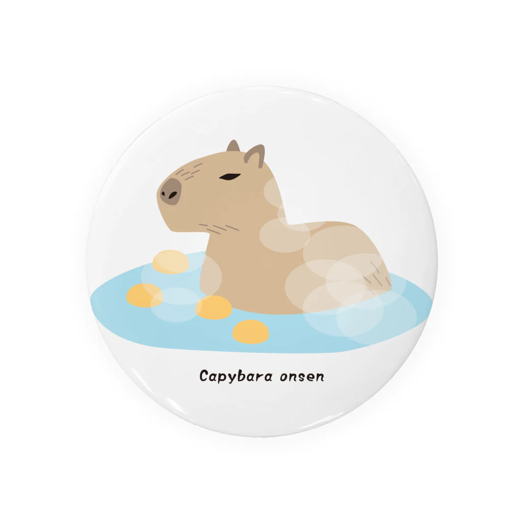 イラスト・カピバラ温泉 Tin Badge by creative777 ∞ SUZURI