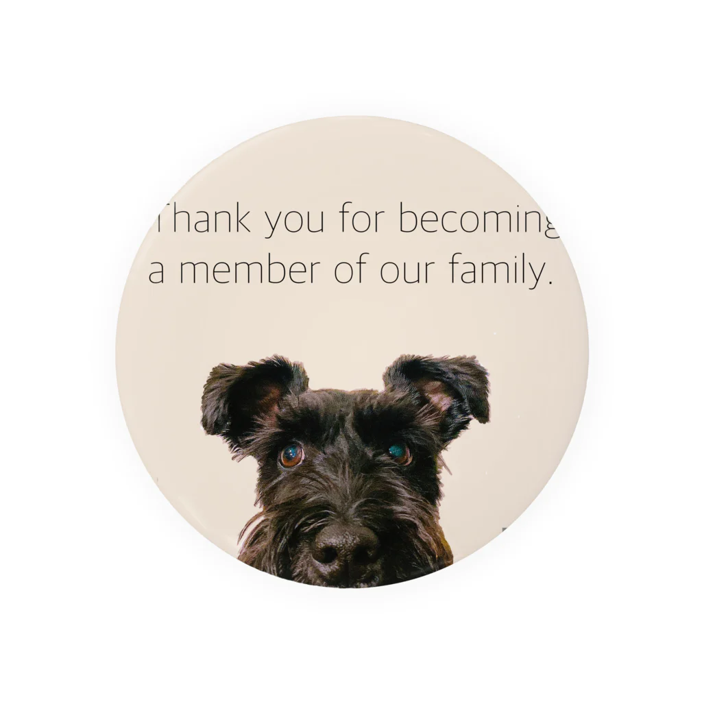 ドアップKURO シュナウザー 黒シュナ 黒い犬 Tin Badge by KURO ( Kuro_schna ) ∞ SUZURI