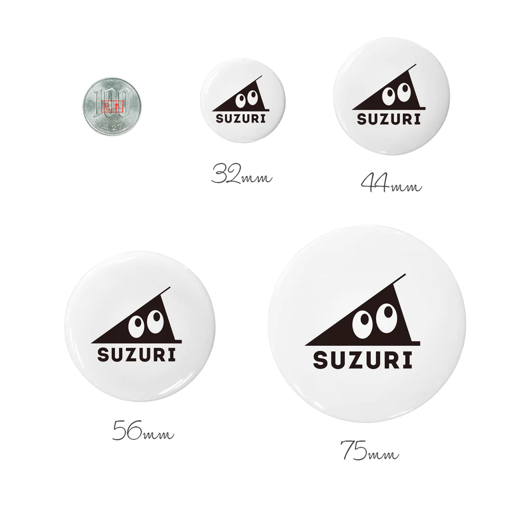 OKINAWA867オフィスのアメリカンオキナワン(パープル) Tin Badge :size comparisons (32mm, 44mm, 56mm, 75mm)