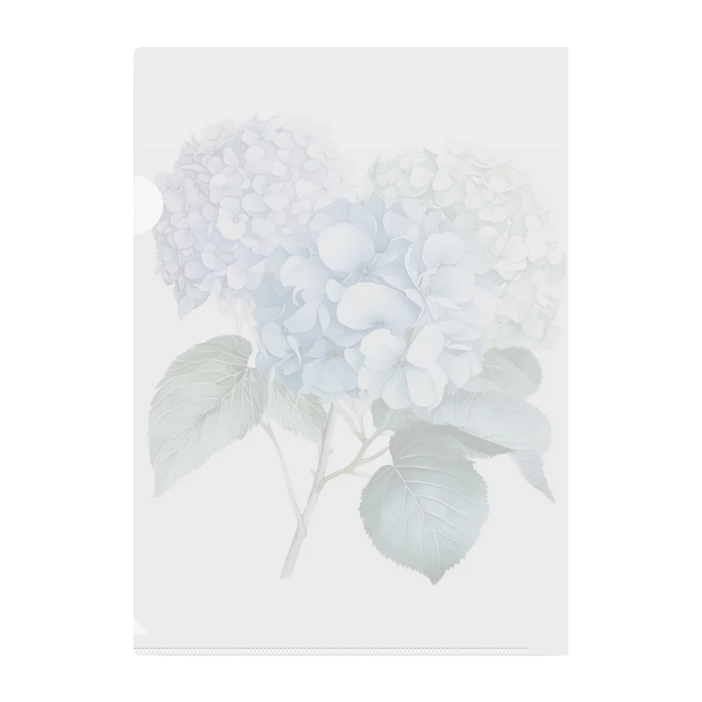 三本の紫陽花の水彩画[背景無し] / botanicalartAI ( botanicalart )の