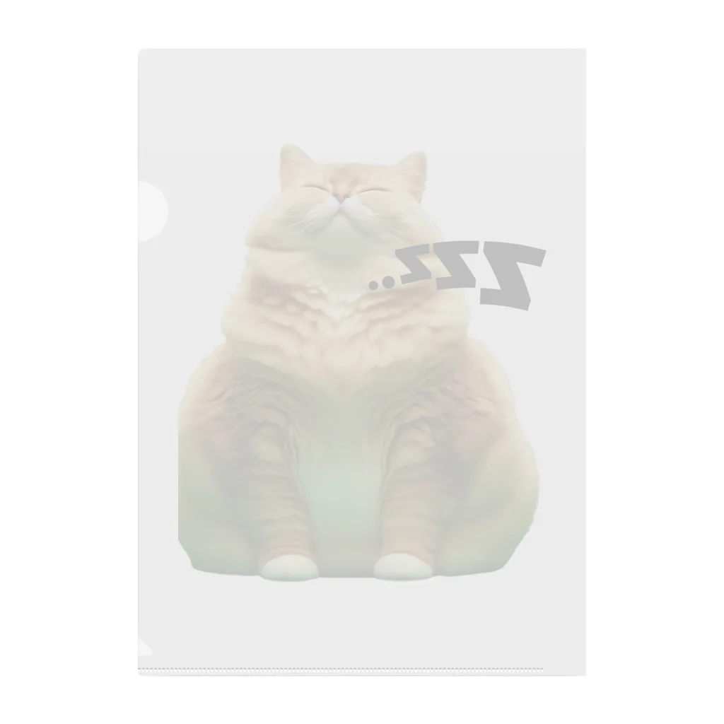 寝る猫ミーム Clear File Folder by うりぼう ( uriboubou ) ∞ SUZURI