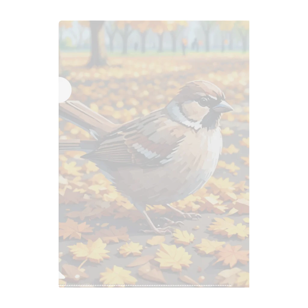 TraditionJapaneseのドット絵のスズメ Clear File Folder