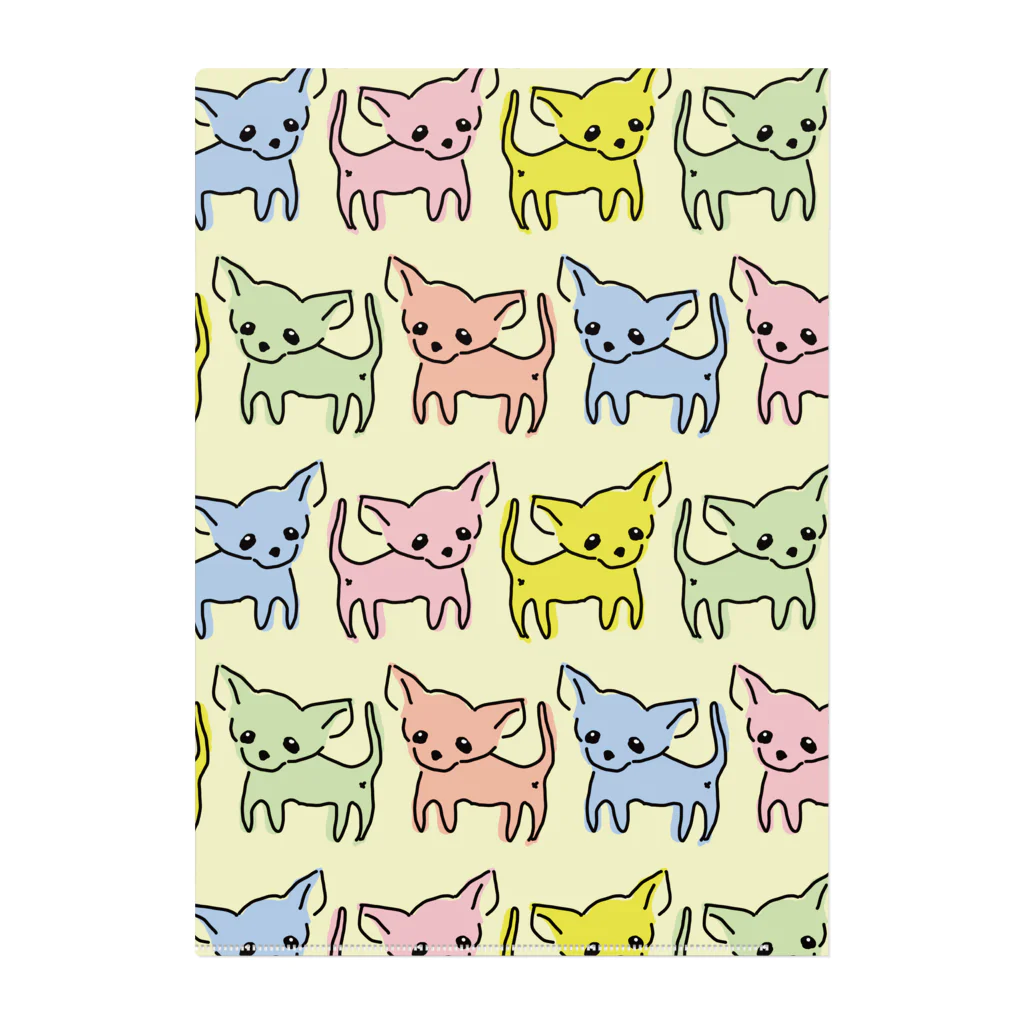 akane_art（茜音工房）のゆるチワワ（ポップ） Clear File Folder