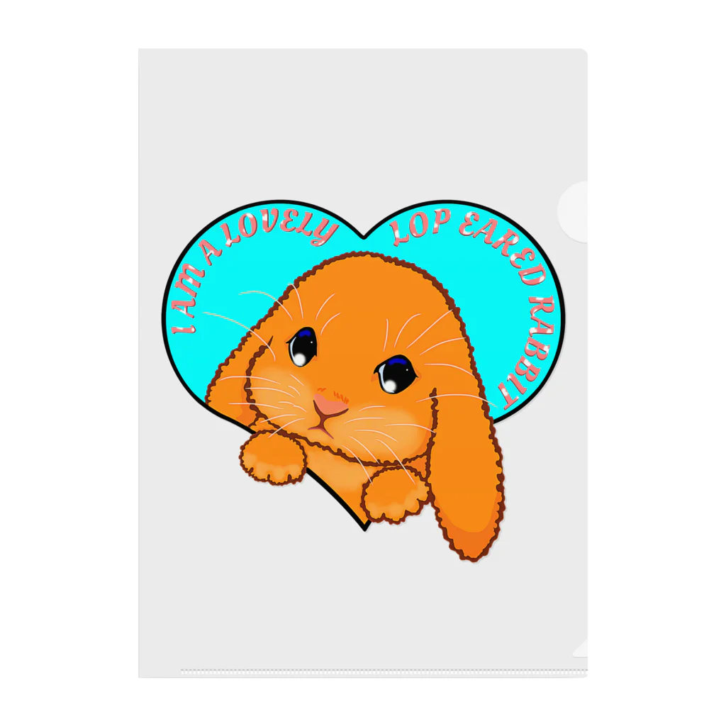 LalaHangeulのLop eared rabbit(ロップイヤーラビット) 英語バージョン Clear File Folder