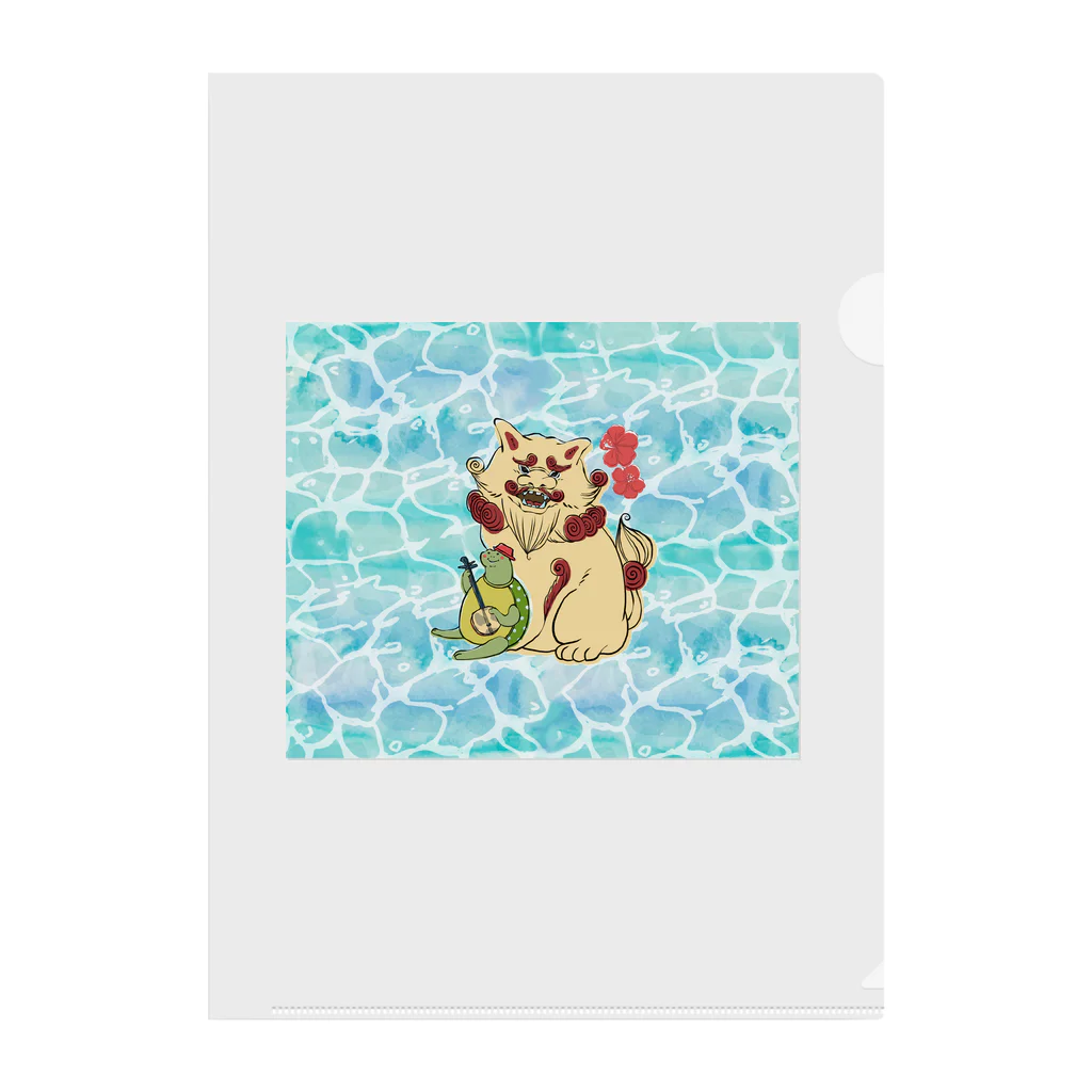 まるろう商店のみなものまるろう君とシーサー Clear File Folder