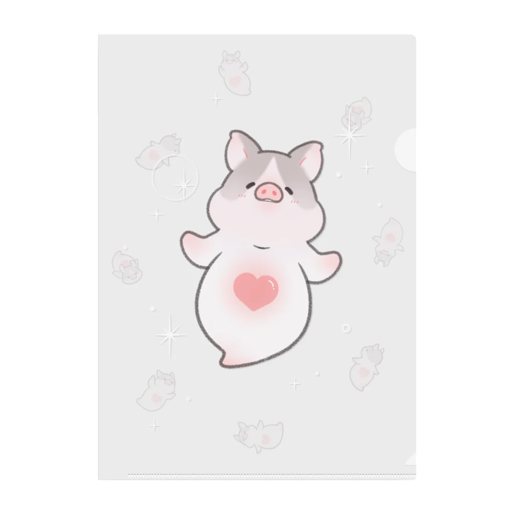 しらたまちゃんSHOPu〜🐽のブタオネ Clear File Folder