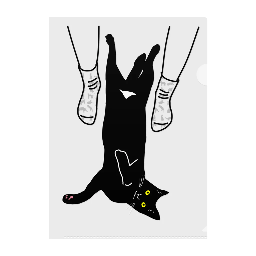 小鳥と映画館のキャット トラップ 靴下に猫柄入りバージョン Clear File Folder