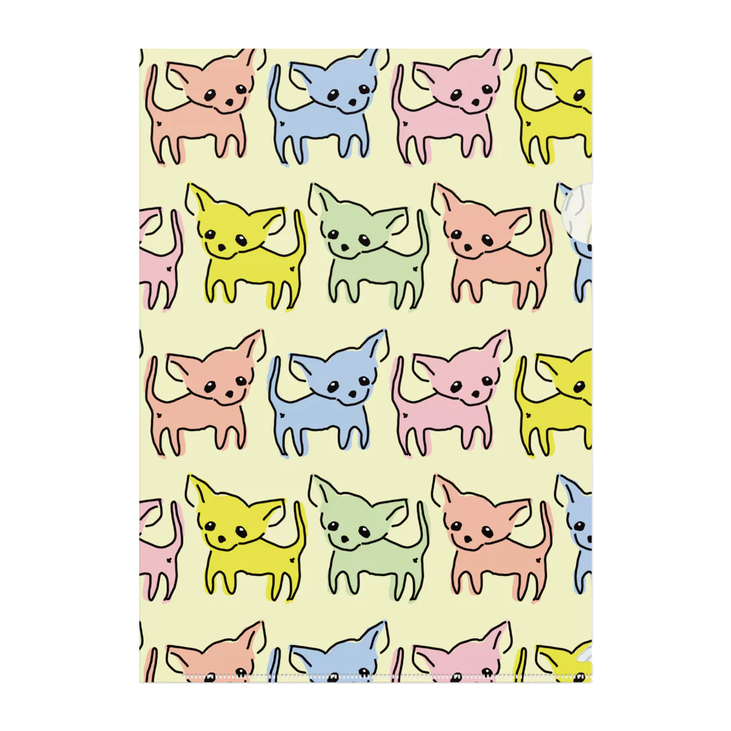 akane_art（茜音工房）のゆるチワワ（ポップ） Clear File Folder