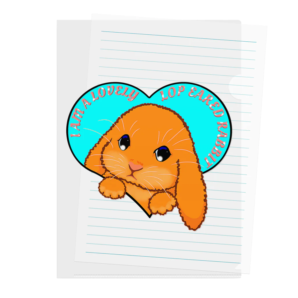 LalaHangeulのLop eared rabbit(ロップイヤーラビット) 英語バージョン Clear File Folder