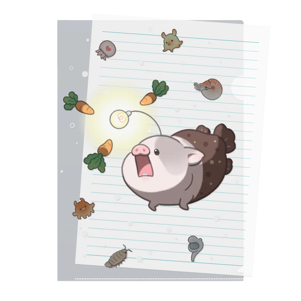 しらたまちゃんSHOPu〜🐽のチョウチントンコウ Clear File Folder