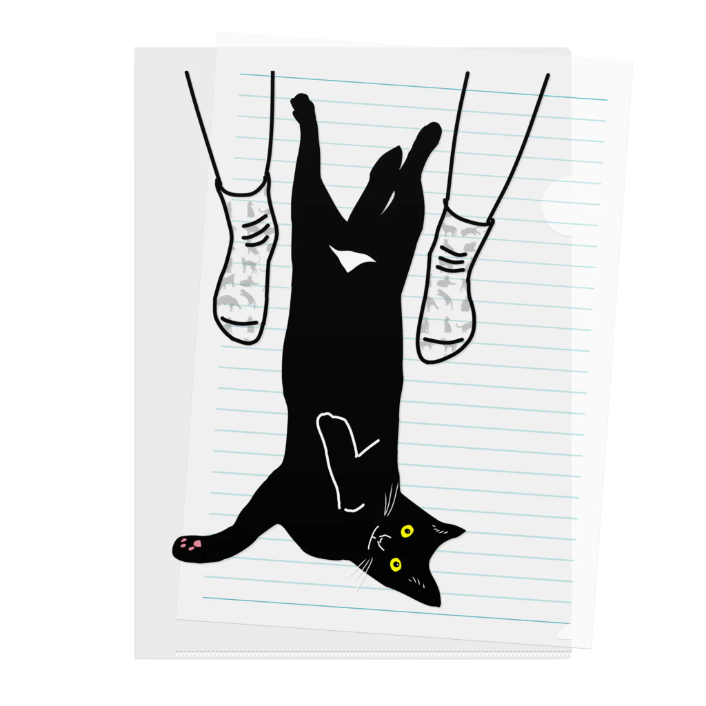小鳥と映画館のキャット トラップ 靴下に猫柄入りバージョン Clear File Folder
