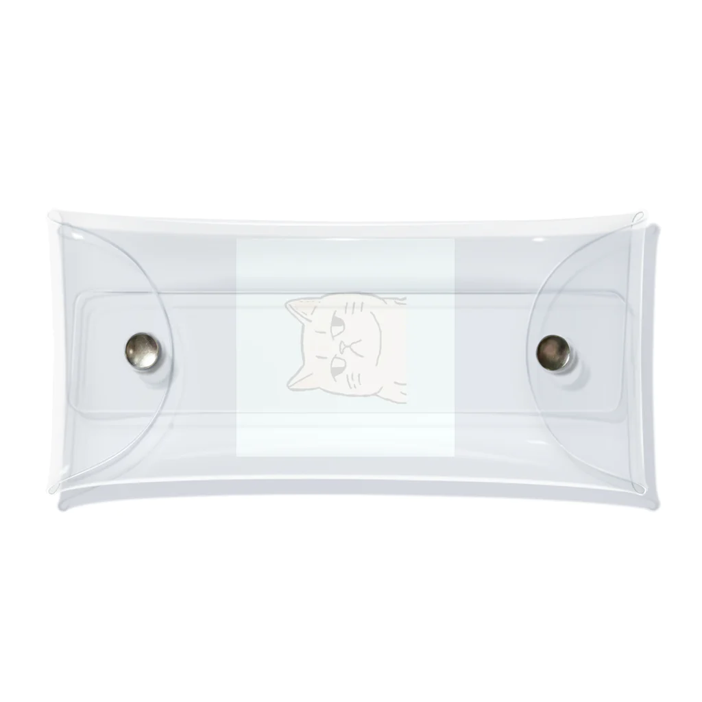 日常のふてくされたネコくん(水色) Clear Multipurpose Case
