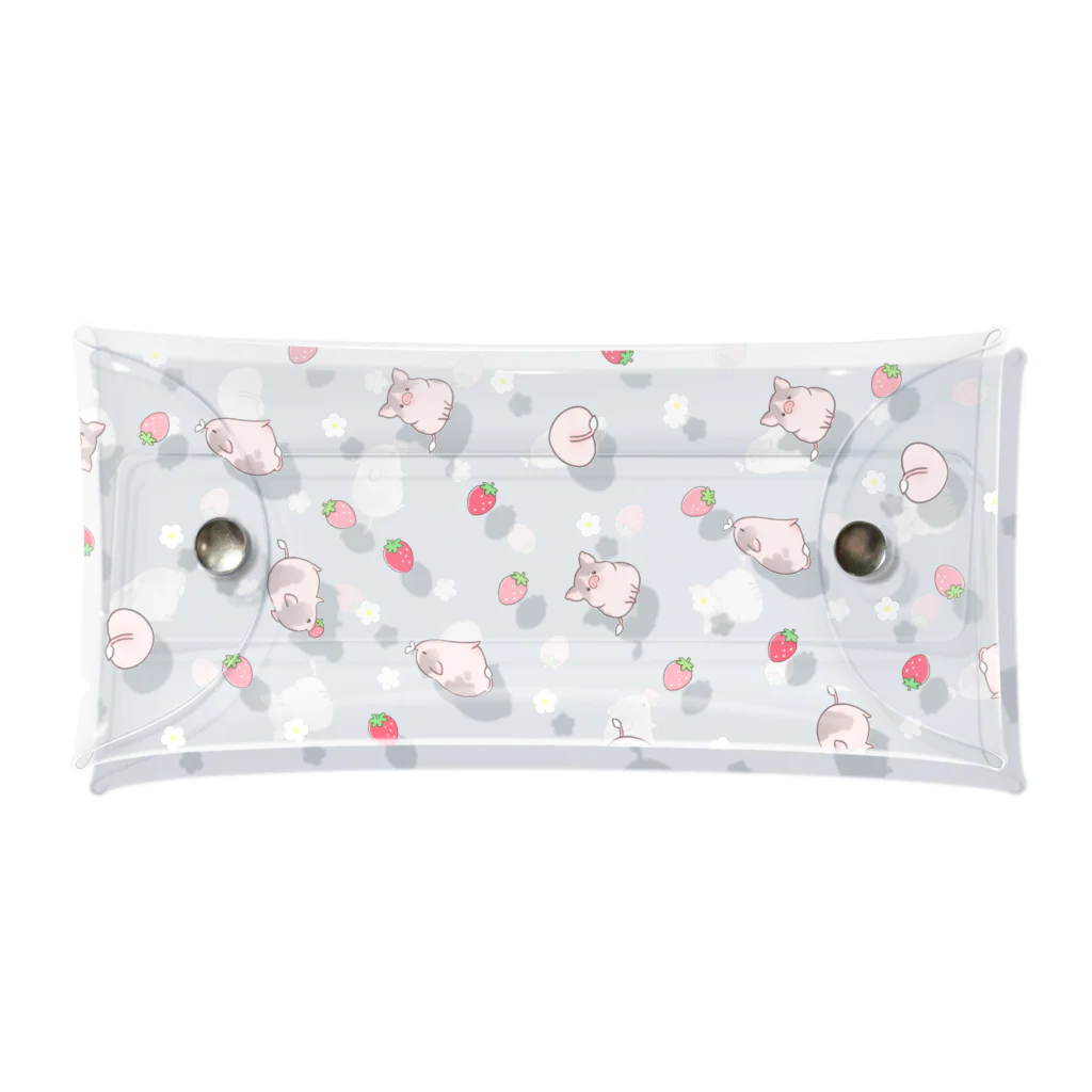 しらたまちゃんSHOPu〜🐽のイチゴとしらたまちゃん（透明） Clear Multipurpose Case