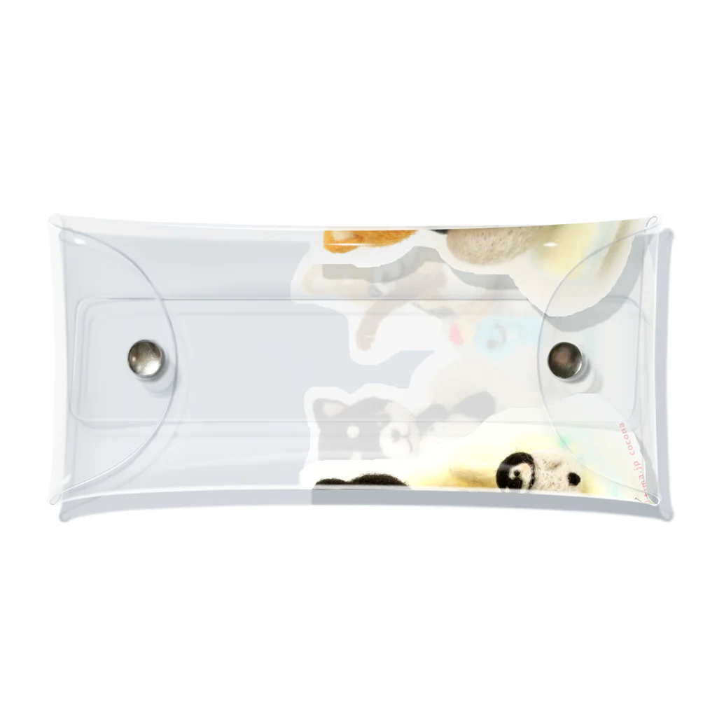 ちまちま羊毛フェルト（グッズ）のまめしば釣り Clear Multipurpose Case