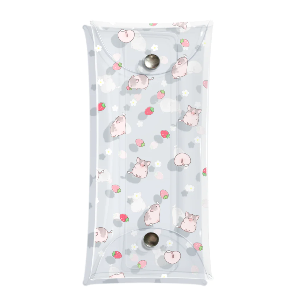 しらたまちゃんSHOPu〜🐽のイチゴとしらたまちゃん（透明） Clear Multipurpose Case