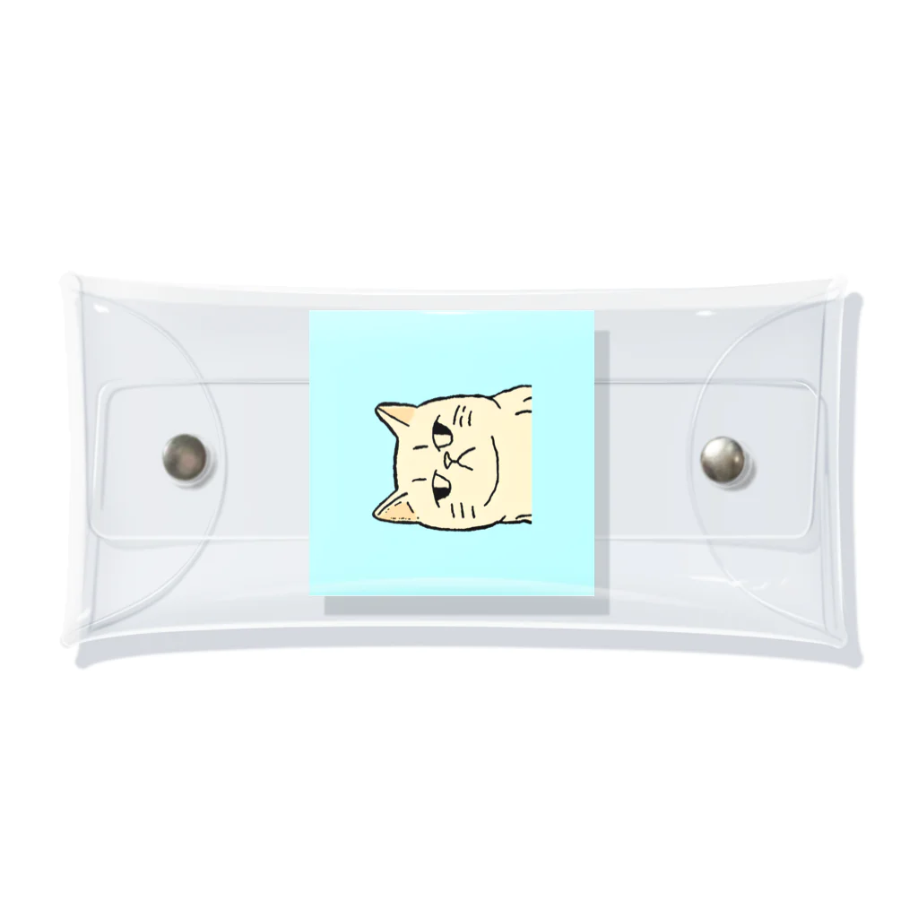 日常のふてくされたネコくん(水色) Clear Multipurpose Case