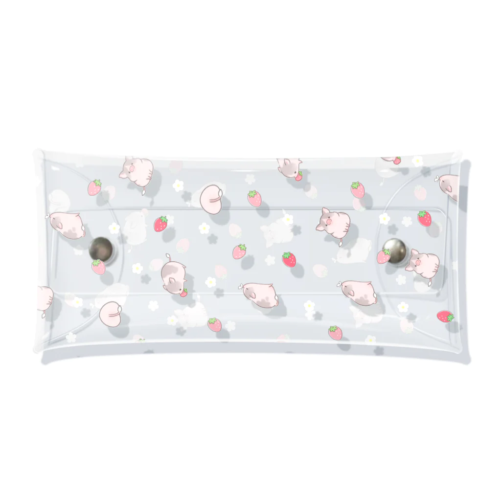 しらたまちゃんSHOPu〜🐽のイチゴとしらたまちゃん（透明） Clear Multipurpose Case