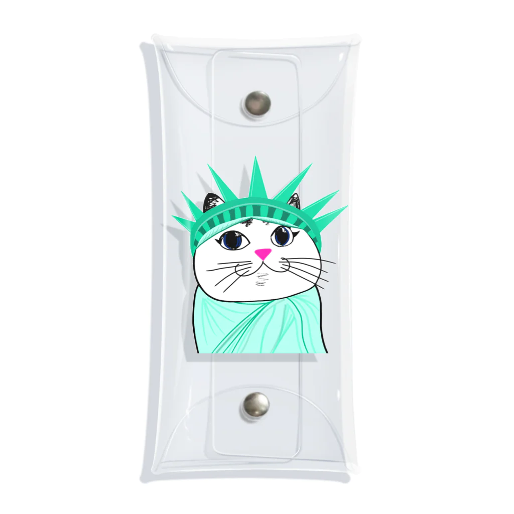 Lovecatfashionの自由のモチ猫ちゃん Clear Multipurpose Case