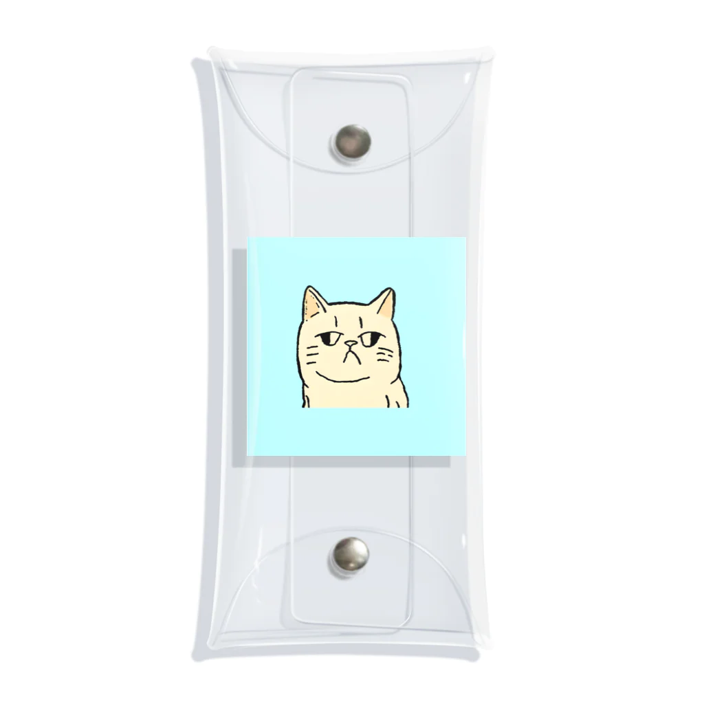 日常のふてくされたネコくん(水色) Clear Multipurpose Case
