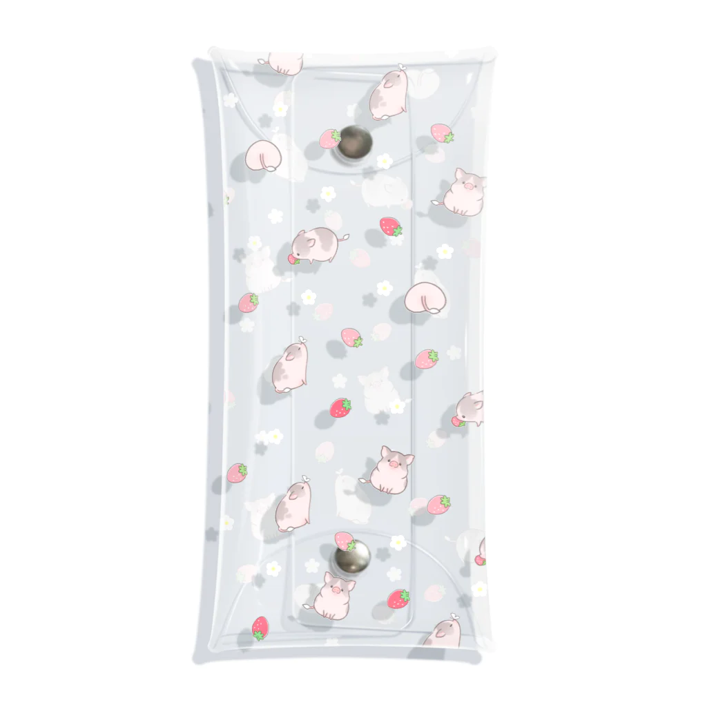 しらたまちゃんSHOPu〜🐽のイチゴとしらたまちゃん（透明） Clear Multipurpose Case