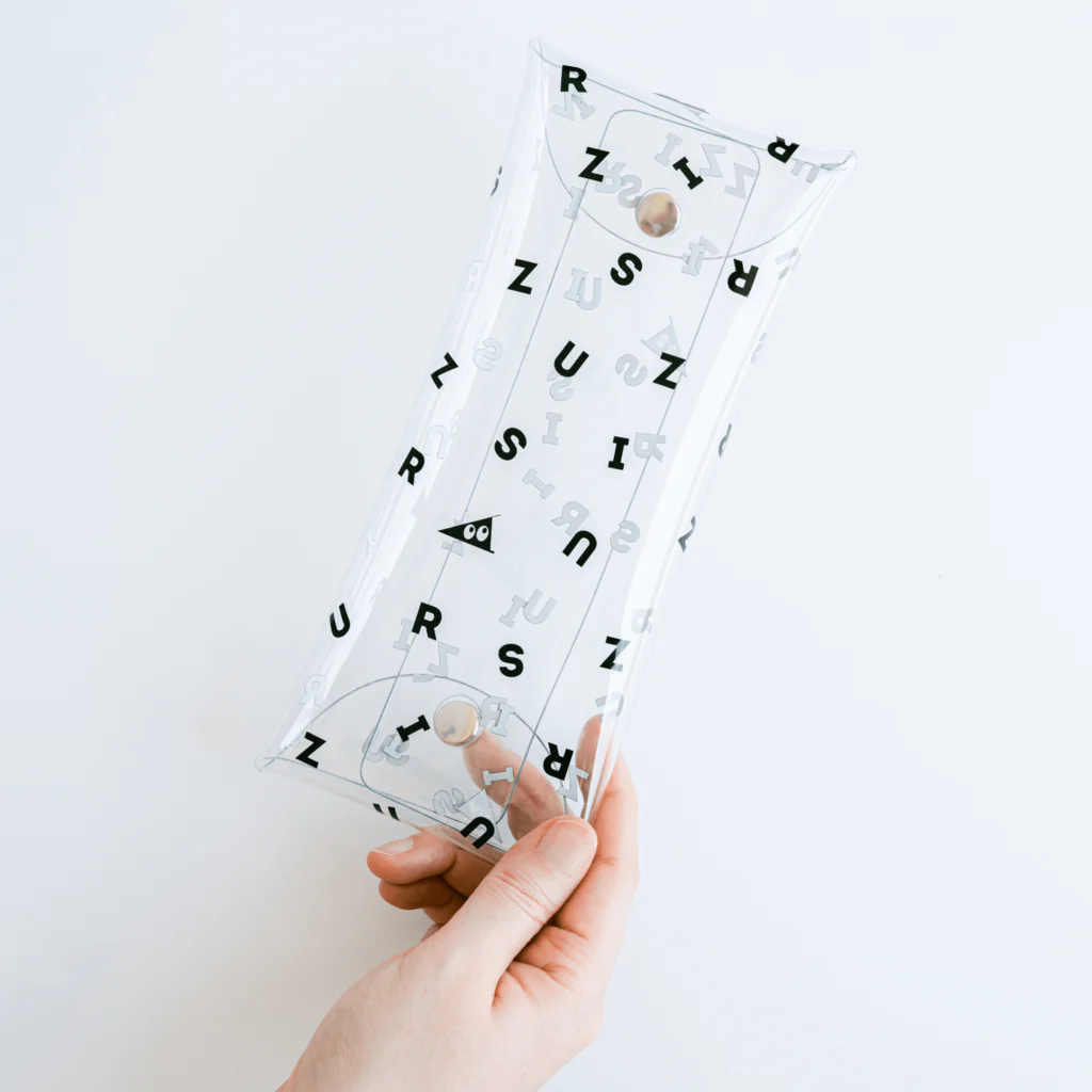 ちまちま羊毛フェルト（グッズ）のまめしば釣り Clear Multipurpose Caseis a convenient size for stationery and glasses