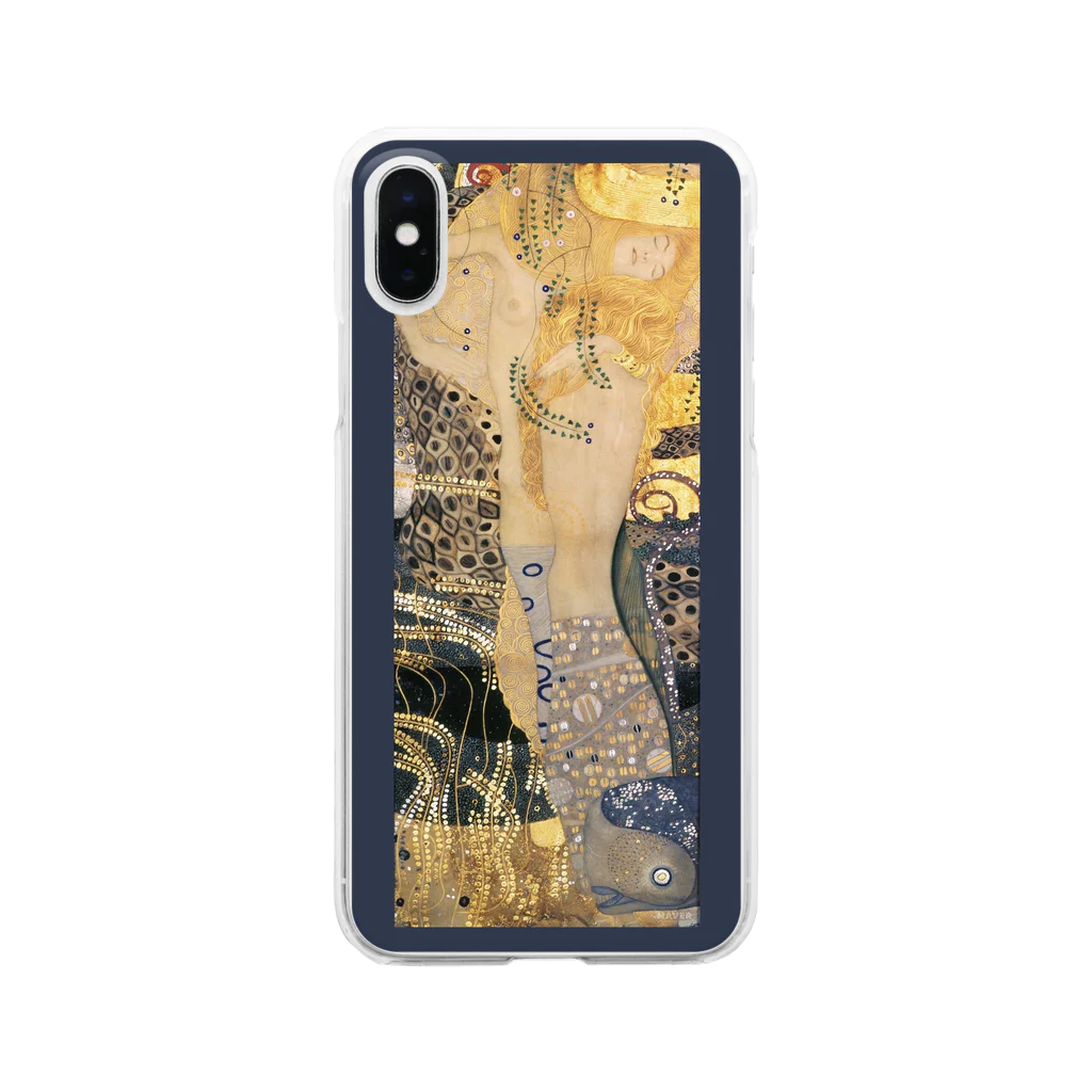 SONOTENI-ARTの001-006　グスタフ・クリムト　『水蛇Ⅰ』　クリア　スマホケース　iPhone XS/X専用デザイン　CC2 Clear Smartphone Case