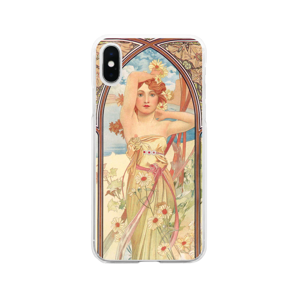 SONOTENI-ARTの014-010　アルフォンス・ミュシャ　『時の流れ：昼の輝き』　クリア　スマホケース　iPhone XS/X専用デザイン　CC2 Clear Smartphone Case
