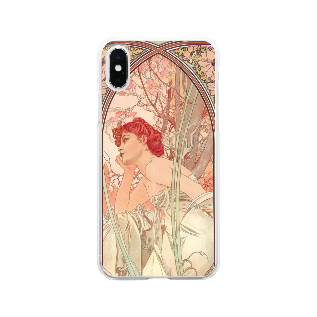 SONOTENI-ARTの014-011　アルフォンス・ミュシャ　『時の流れ：夕べの夢想』　クリア　スマホケース　iPhone XS/X専用デザイン　CC2 Clear Smartphone Case