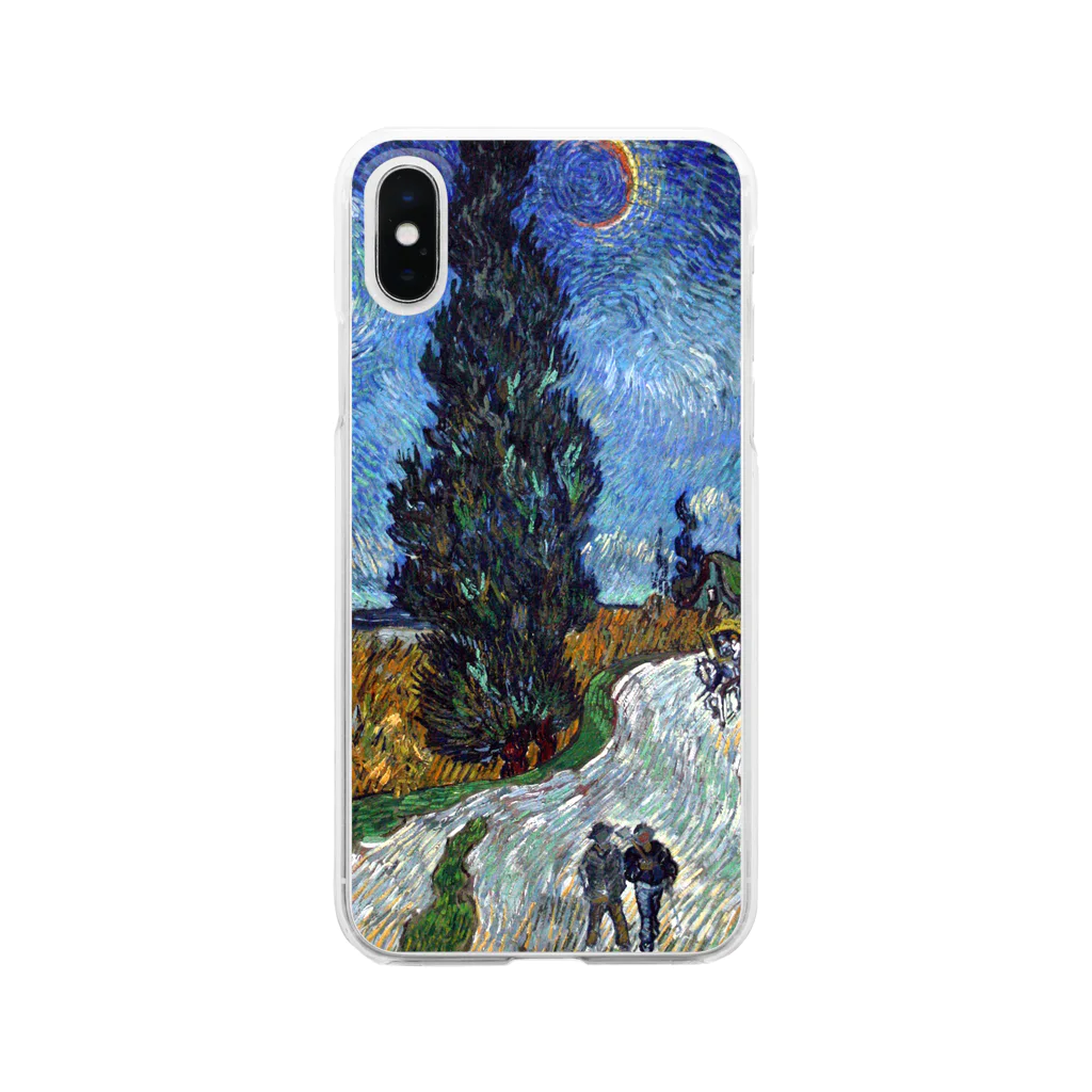 SONOTENI-ARTの005-003　ゴッホ　『糸杉と星の見える道』　クリア　スマホケース　iPhone XS/X専用デザイン　CC2 Clear Smartphone Case
