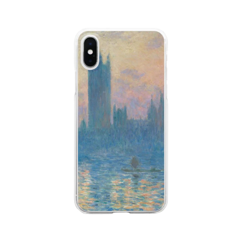 SONOTENI-ARTの004-026　クロード・モネ　『国会議事堂、日没』　クリア　スマホケース　iPhone XS/X専用デザイン　CC2 Clear Smartphone Case