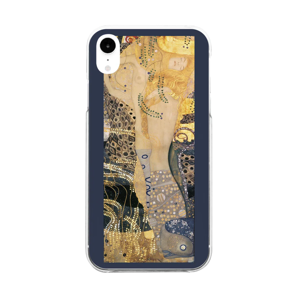 SONOTENI-ARTの001-006　グスタフ・クリムト　『水蛇Ⅰ』　クリア　スマホケース　iPhone XR専用デザイン　CC3 Clear Smartphone Case