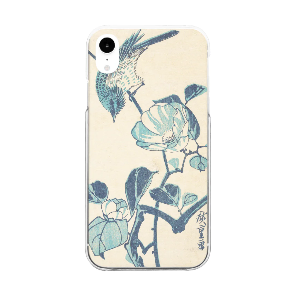 SONOTENI-ARTの024-003　歌川広重　『椿と鳥』　クリア　スマホケース　iPhone XR専用デザイン　CC3 Clear Smartphone Case