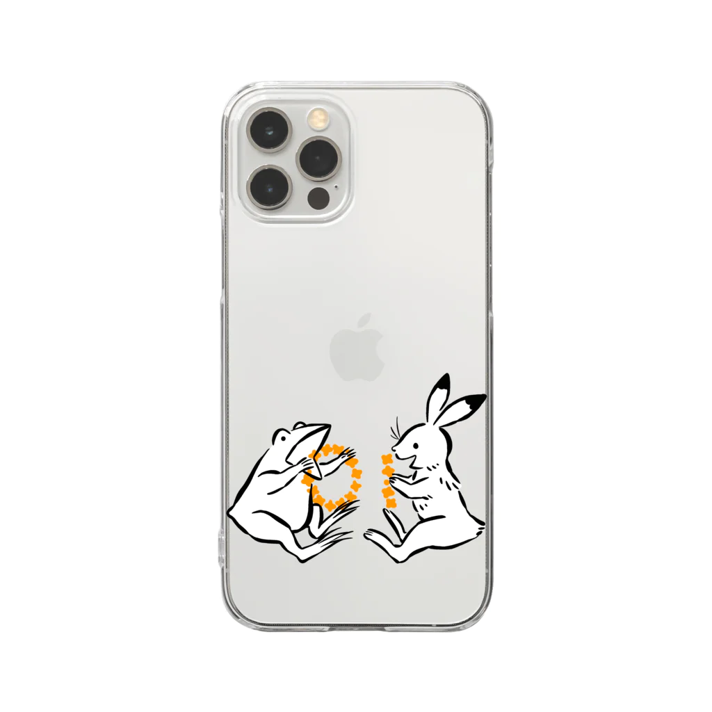 しきいろの鳥獣戯画(ポップ) Clear Smartphone Case