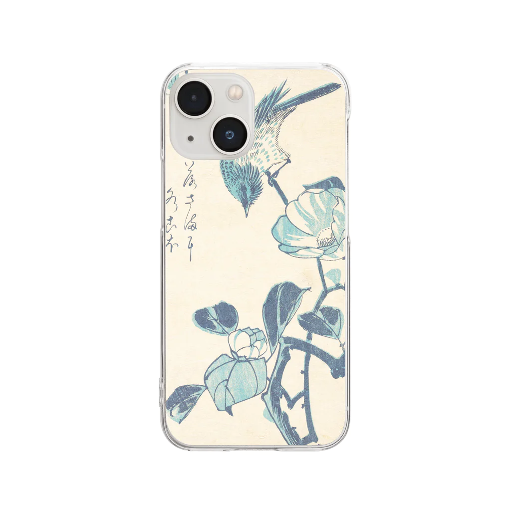 SONOTENI-ARTの024-003　歌川広重　『椿と鳥』　クリア　スマホケース　iPhone 13mini/12mini/11Pro専用デザイン　CC4 Clear Smartphone Case