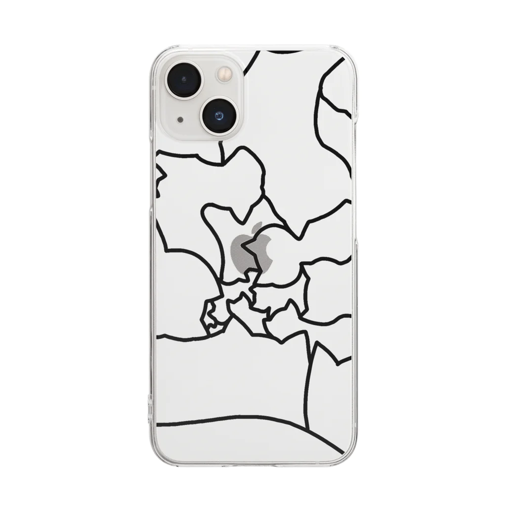 izaomiuの絡み合う猫と猫と猫と…　白黒ver. Clear Smartphone Case