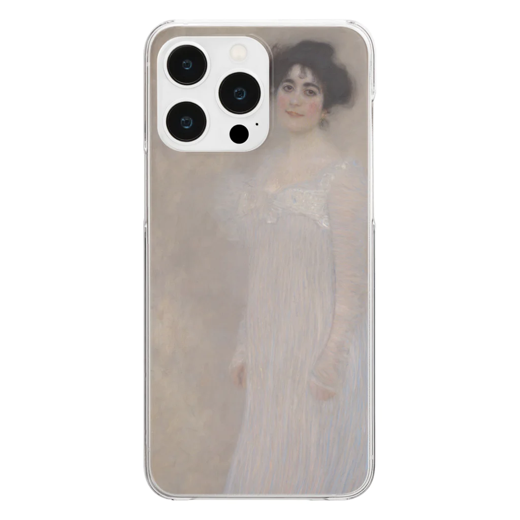 SONOTENI-ARTの001-009　グスタフ・クリムト　『セレナ・レーデラーの肖像』　クリア　スマホケース　iPhone 14ProMax/14Plus/13ProMax/12ProMax/11ProMax専用デザイン　CC5-2 Clear Smartphone Case