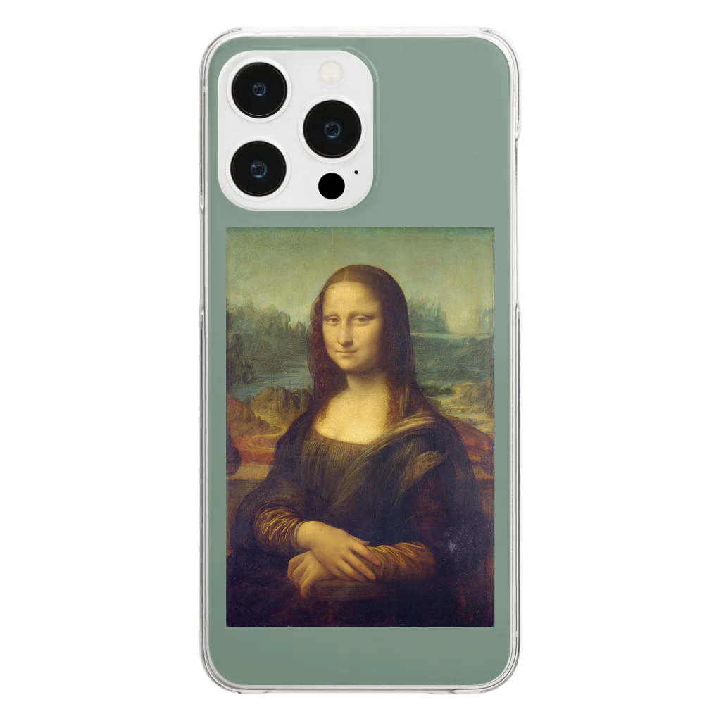 SONOTENI-ARTの018-001　レオナルド・ダ・ヴィンチ　『モナ・リザ』　クリア　スマホケース　iPhone 14ProMax/14Plus/13ProMax/12ProMax/11ProMax専用デザイン　CC5-2 Clear Smartphone Case